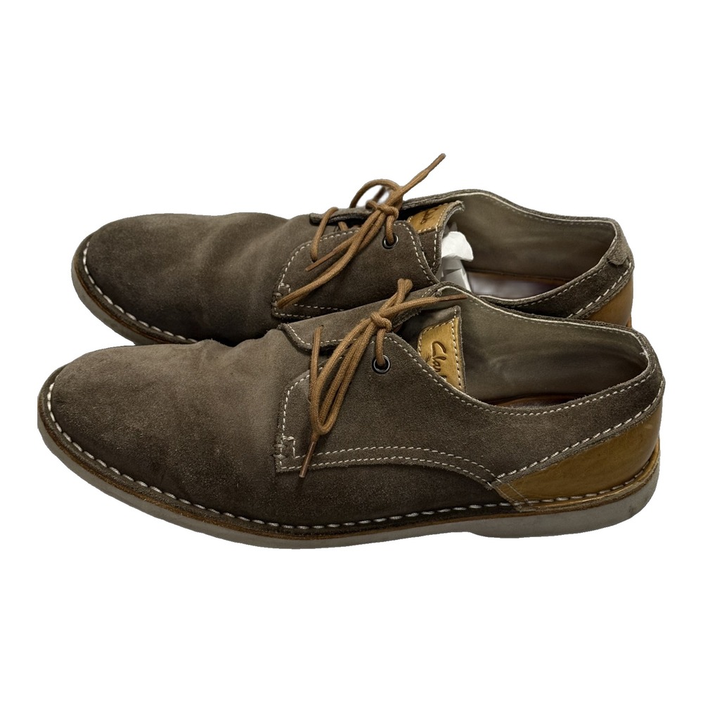 Clarks Mens Suede Moc Toe Derby Shoes Size 10.5 Brown